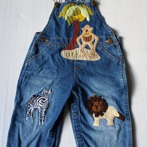 Vintage Unisex Denim Bon Bon overalls Size 24 Months